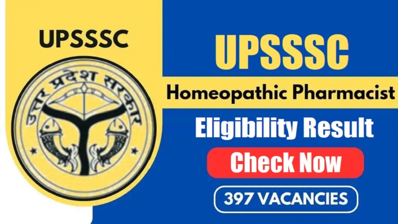 UPSSSC Homeopathic Pharmacist Recruitment 2024: Eligibility, Result, Syllabus, and Application Process for 397 Posts